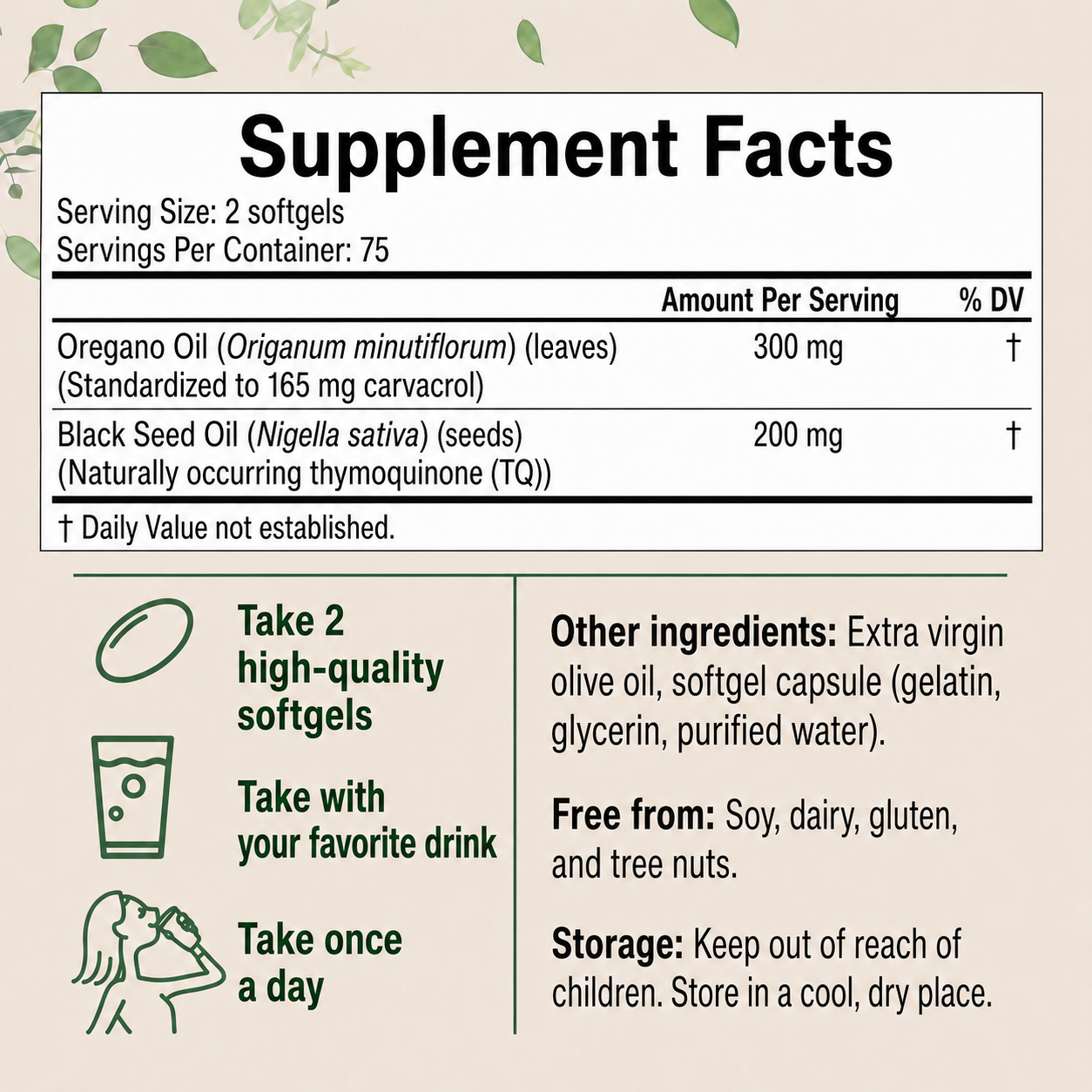 Orevita – oregano oil with black seed oil
